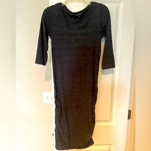 Express Dark Gray Side Ruched Maternity pull over dress. XS